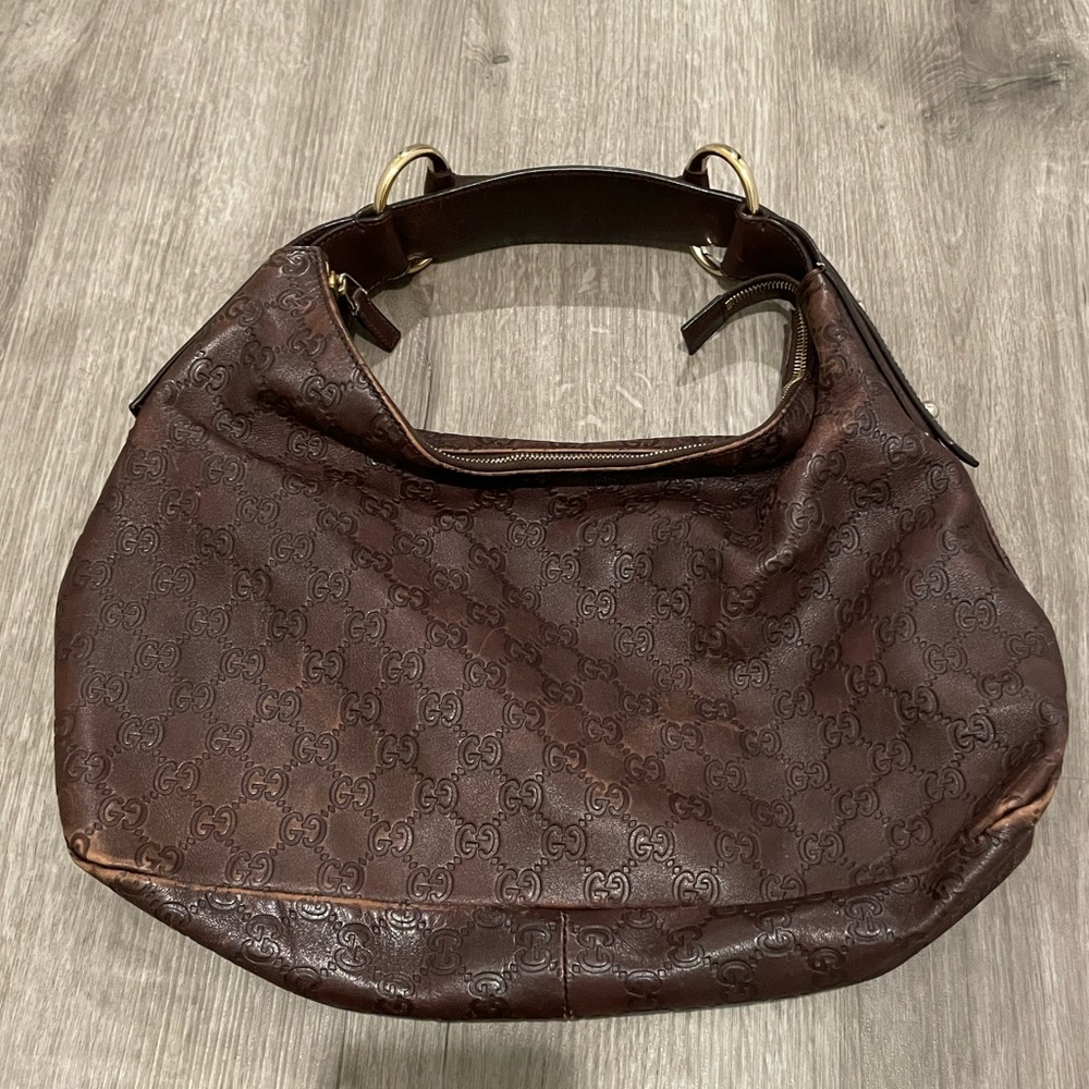 Gucci Horsebit Leather Hobo Bag